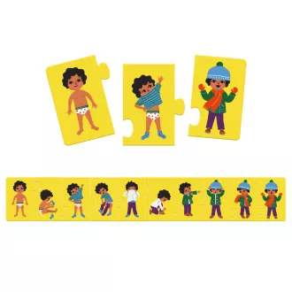   Djeco Sorozatkirakó puzzle - Öltözködés, 10 db-os - I am dressing up