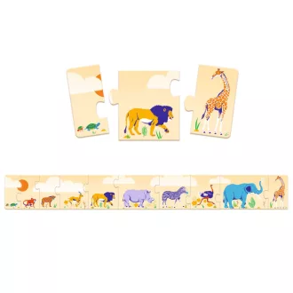   Djeco Sorozatkirakó puzzle - Kicsi és nagy, 10 db-os - Smal and big
