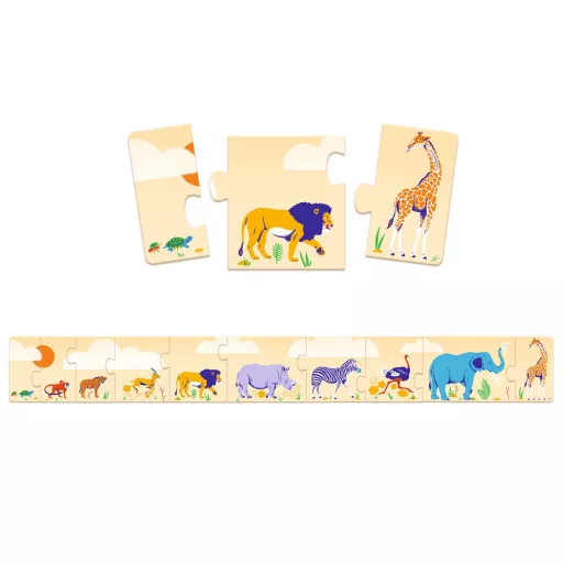 Djeco Sorozatkirakó puzzle - Kicsi és nagy, 10 db-os - Smal and big