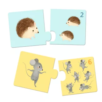   Djeco Párosító puzzle - Kié a kölyök, 24 db-os - Baby animals