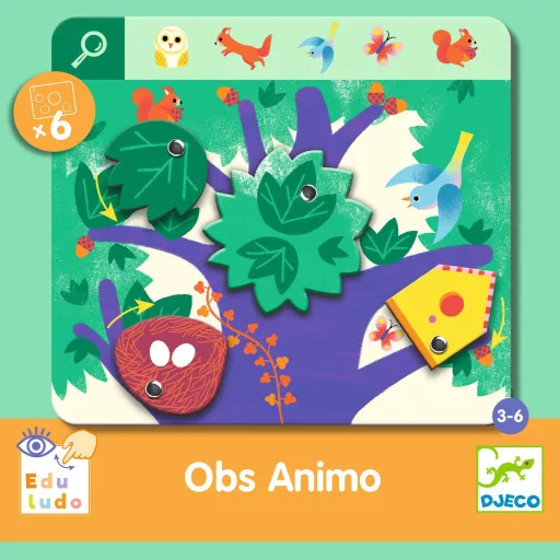 Djeco Fejlesztő játék, megfigyelés - Keress és pörgess, Állatok - Eduludo Obs Animo