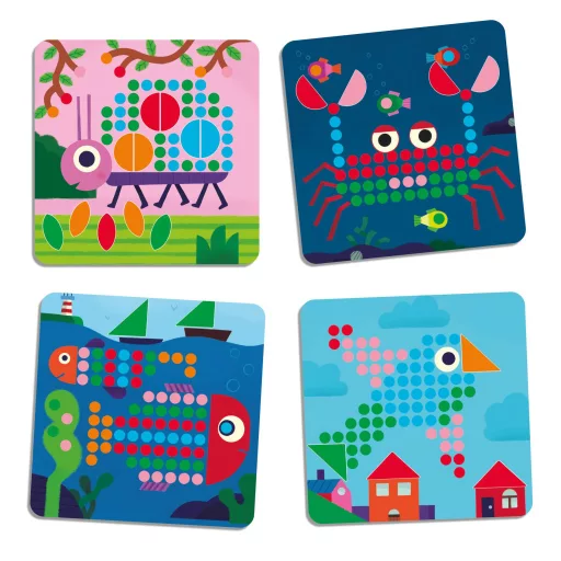 Djeco Pötyi mozaik - Kisállatok - Mosaico Mini Animo