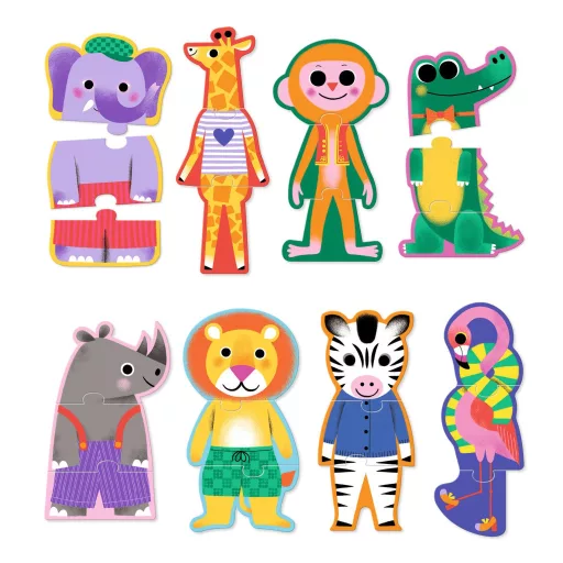 Djeco Trió puzzle - Dzsungel hangjai, 24 db-os - Jungle melody