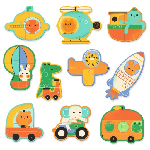 Djeco Párosító puzzle - Járművek, 20 db-os - Duo Vehicles