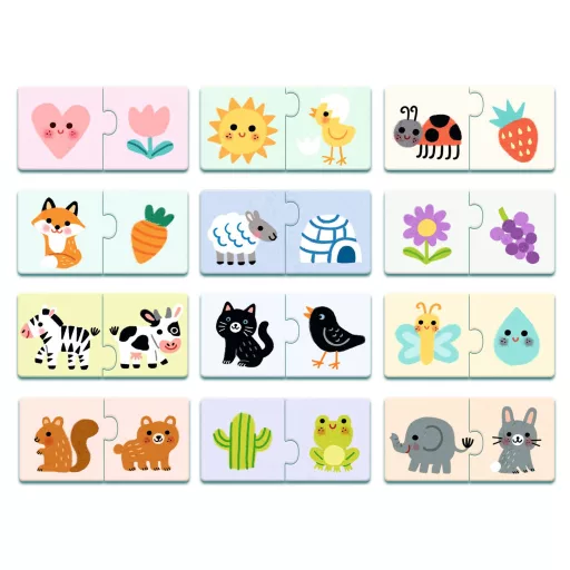 Djeco Párosító puzzle - Színpárosító, 24 db-os - Colours