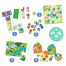 Djeco Társasjáték - 5 az 1-ben, Farm állatok és barátaik - At the farm, 5 GAMES