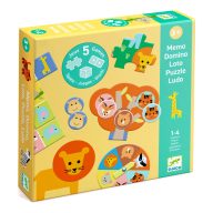   Djeco Társasjáték - 5 az 1-ben, Vadállatok - Wild animals, 5 GAMES
