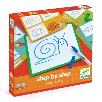   Djeco Rajzolás lépésről lépésre - Állatok - Step by step Animals and Co