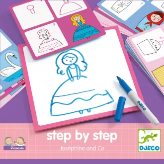  Djeco Rajzolás lépésről lépésre - Hercegnő - Step by step Joséphine and Co