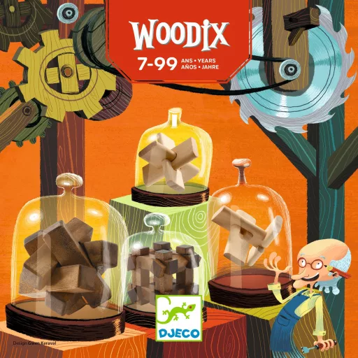 Djeco Logikai játék - Fa ördöglakatok - Woodix