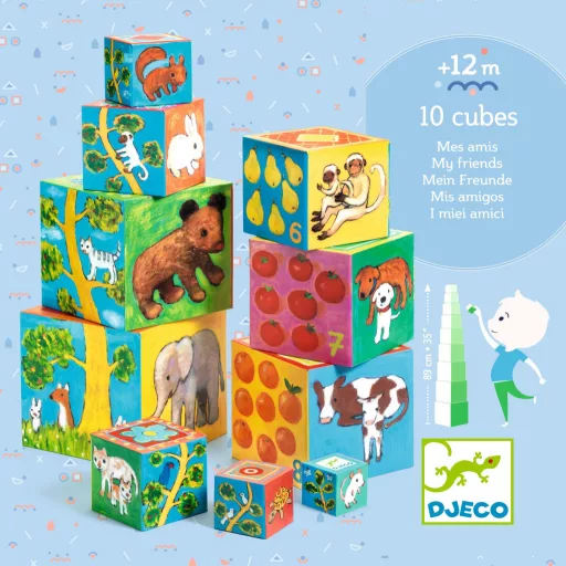Djeco Toronyépítő kocka - Barátok - 10 my friends blocks