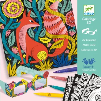   Djeco Festés és színezés filctollal - Fantázia kerekerdő 3D - Fantasy forest 3D