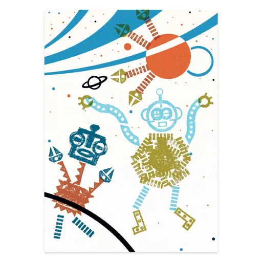 Djeco Kreatív nyomdakészlet - Idegen robotok - Alien robots
