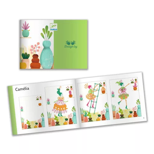 Djeco Kreatív nyomdakészlet - Virág lánykák - Flower girls