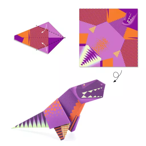 Djeco Origami - Dinoszauruszok - Dinosaurs