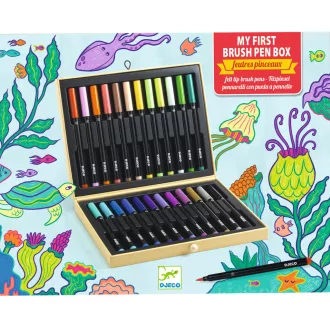  Djeco Ecsetfilc készlet - Első festő filcek 24 db - First brush pens box