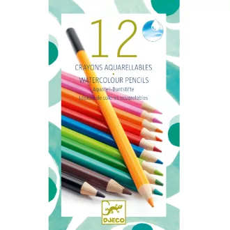   Djeco Akvarellceruza készlet - 12 szín, kettő az egyben - Watercolour crayons