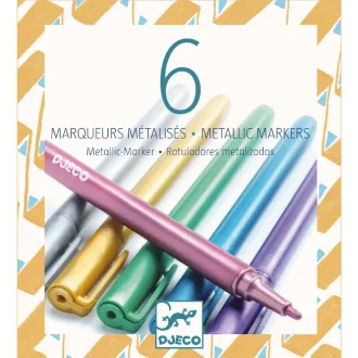   Djeco Filctoll készlet - 6 fémfesték filctoll - 6 metalic markers