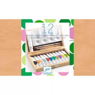   Djeco Művészeti műhely - Festő készlet - 12 Gouaches - Artist’s box