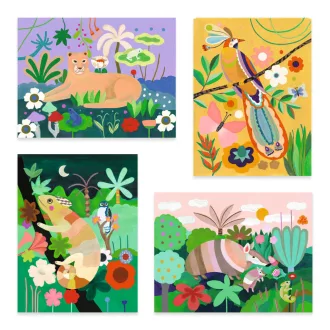   Djeco Művészeti műhely - Festés kiemelkedően - Trópusi erdő - Tropical forest
