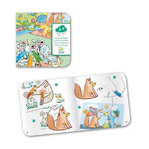 Djeco Kreatív készlet - Kiszínetett meséim állatokkal - A world to create, animals