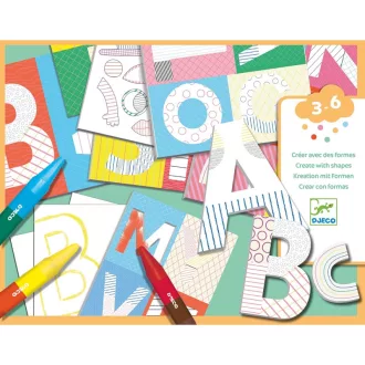   Djeco Kreatív készlet - Kiszínezett vicces ABC nagybetűim - A world to create, letters