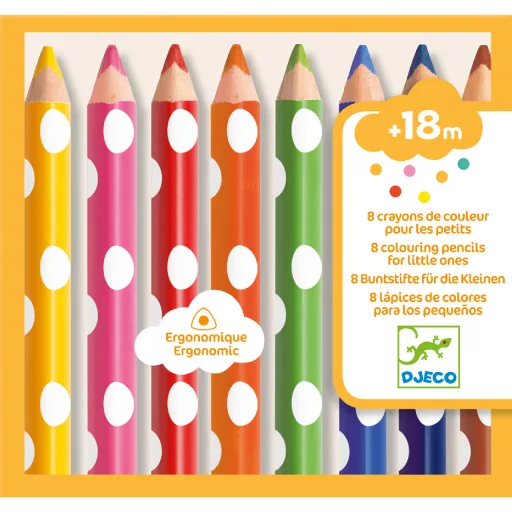 Djeco Színesceruza készlet piciknek - 8 szín - 8 colouring pencils for little ones