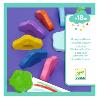   Djeco Marokkréta - 12 színű vírág - 12 flower crayons for toddlers
