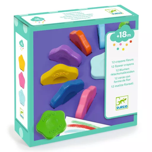 Djeco Marokkréta - 12 színű vírág - 12 flower crayons for toddlers