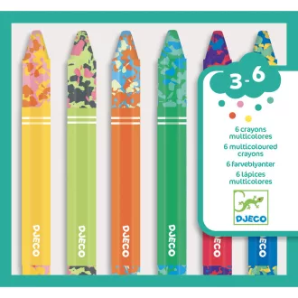   Djeco Viaszkréta készlet - 6 kréta kölönböző színekből összeállítva - 6 multicoloured crayons