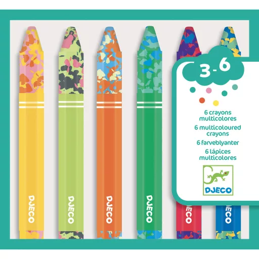 Djeco Viaszkréta készlet - 6 kréta kölönböző színekből összeállítva - 6 multicoloured crayons
