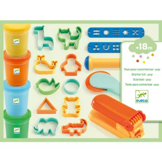   Djeco Gyurmaformázó készlet - Minden a gyurmázás kezdéséhez, 4 szín + 21 eszköz - Everything you need to start