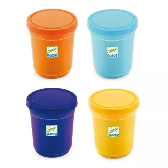   Djeco Gyurma - Pillegyurma 4 színben - 4 tubs of play dough, Plain flour