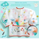 Djeco Kötény zsebbel - Matrica és ceruza mintás - Apron with pocket - Stickers and pencils