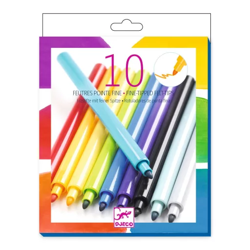 Djeco Filctoll készlet - Szivárvány, 10 színű - Rainbow