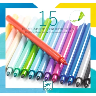 Djeco Filctoll készlet - Harmónia, 15 színű - Pacific