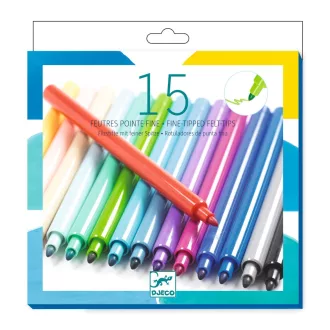 Djeco Filctoll készlet - Harmónia, 15 színű - Pacific