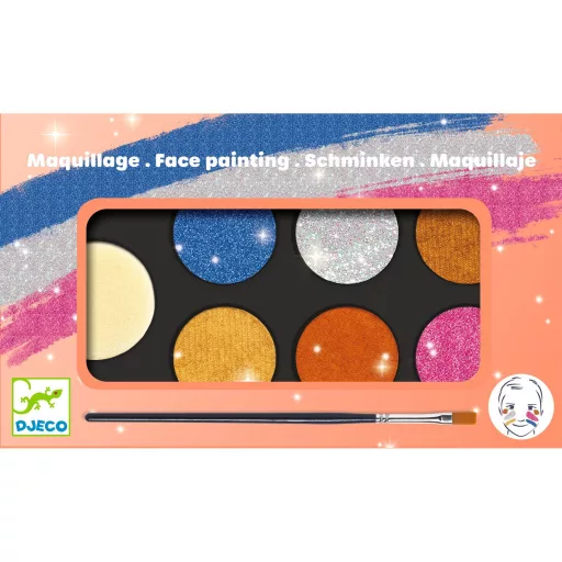 Djeco Arcfesték - 6 fémes szín - Palette 6 colours - Metallic