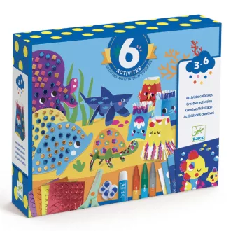   Djeco Kreatív műhely - 6 technika 1 dobozban - Tengeri örömök - Seaside delights