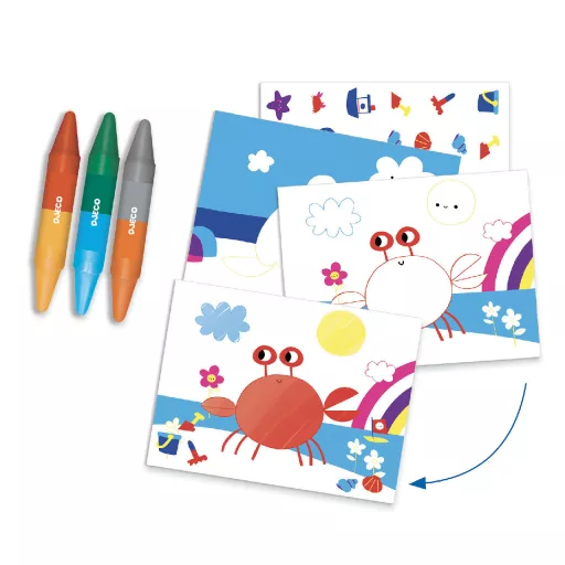 Djeco Kreatív műhely - 6 technika 1 dobozban - Tengeri örömök - Seaside delights