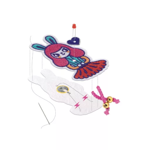 Djeco E-textil műhely - Nyuszilány kitűző - Brooch - Bunny girl