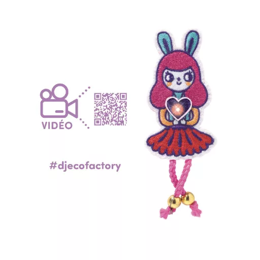 Djeco E-textil műhely - Nyuszilány kitűző - Brooch - Bunny girl