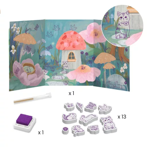 Djeco Kreatív műhely - 6 technika 1 dobozban - Bájos bolyhos - Fluffy box