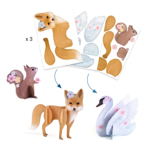 Djeco Kreatív műhely - 6 technika 1 dobozban - Bájos bolyhos - Fluffy box