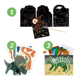   Djeco Kreatív műhely - 6 technika 1 dobozban - Dinoszauruszok világa - Dino Box