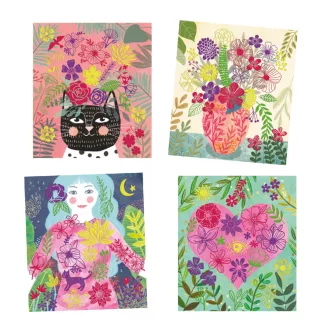   Djeco Artistic Patch - Csillámminta készítés - Virág szirmok - Collages - Petals