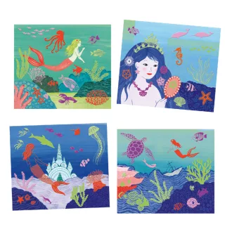   Djeco Artistic Patch - Csillámminta készítés - Óceán mélyén - Collages - Ocean