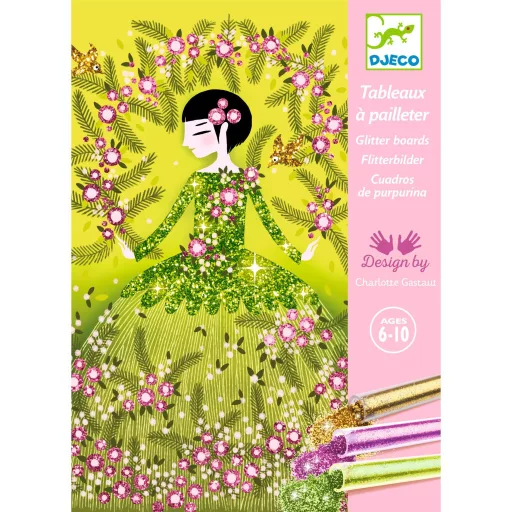 Djeco Csillámkép készítés - Csillogó ruhák - Glitter dresses