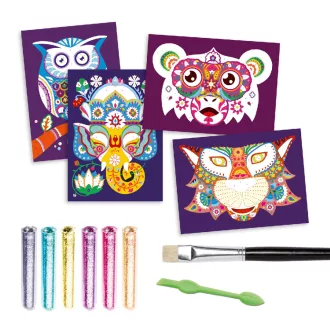   Djeco Csillámkép készítés - Csillogó állatok - Glitter animals