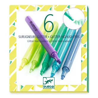   Djeco Szövegkiemelő toll készlet 6 csillámos színben, Mojito - Set of 6 glitter highlighters, Mojito